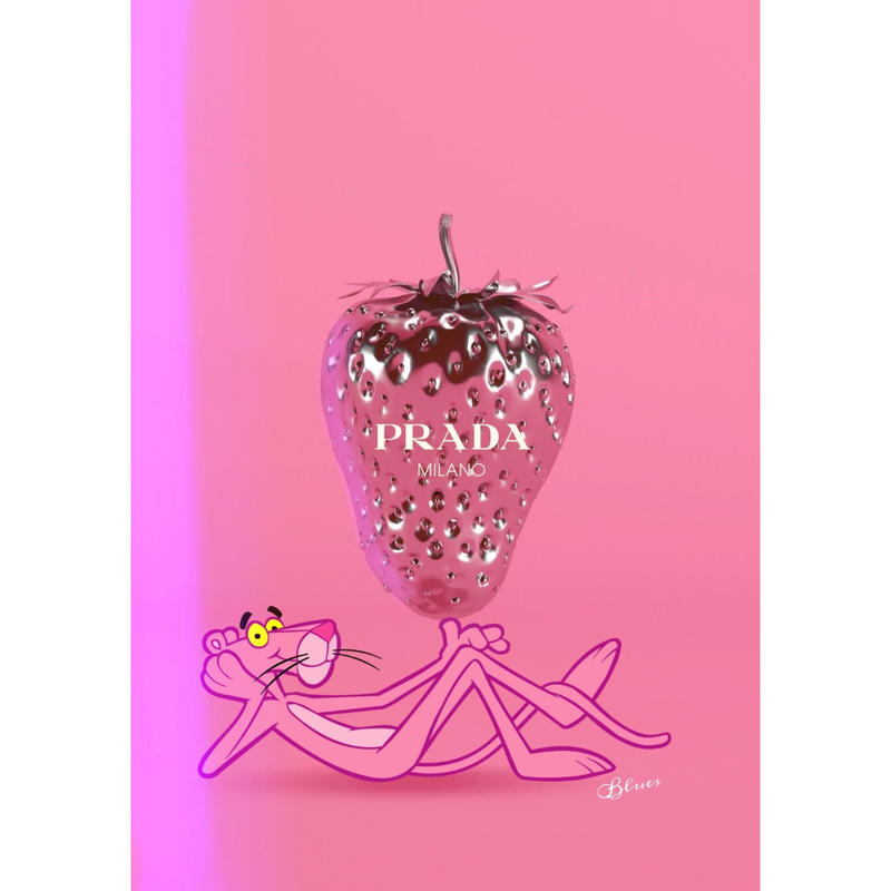 ピンクパンサー プラダ ストロベリー オマージュアート サイズ Blues Kolect