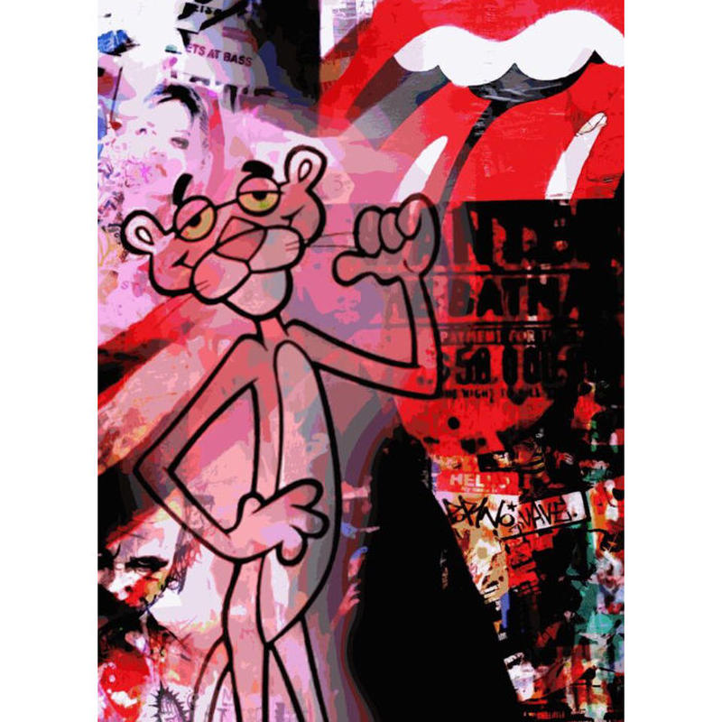 ピンクパンサー キャラクター コラージュアート サイズ Blues Kolect ピンクパンサー キャラクター コラージュアート サイズ Blues Kolect