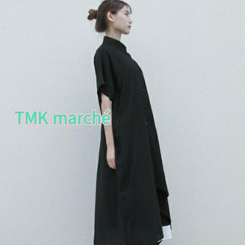 オシャレ モード アシンメトリー 変形デザインワンピース インポート Tmk Marche