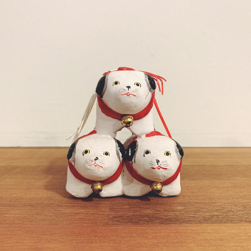 中野土人形の 組犬 象々の郷土玩具