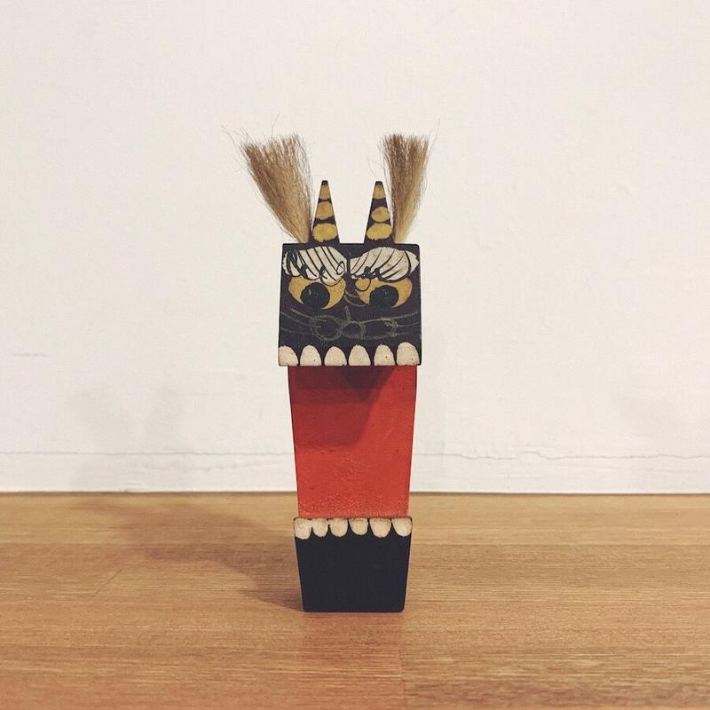 2A25】鬼の寒念仏 万兵作 大型46cm 陶器人形 大津絵 郷土 魔除 信楽焼