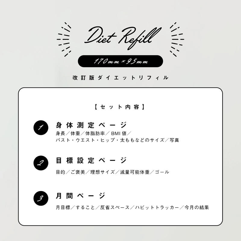 バイブルサイズ ダイエットプランリフィル 楽しい手帳時間