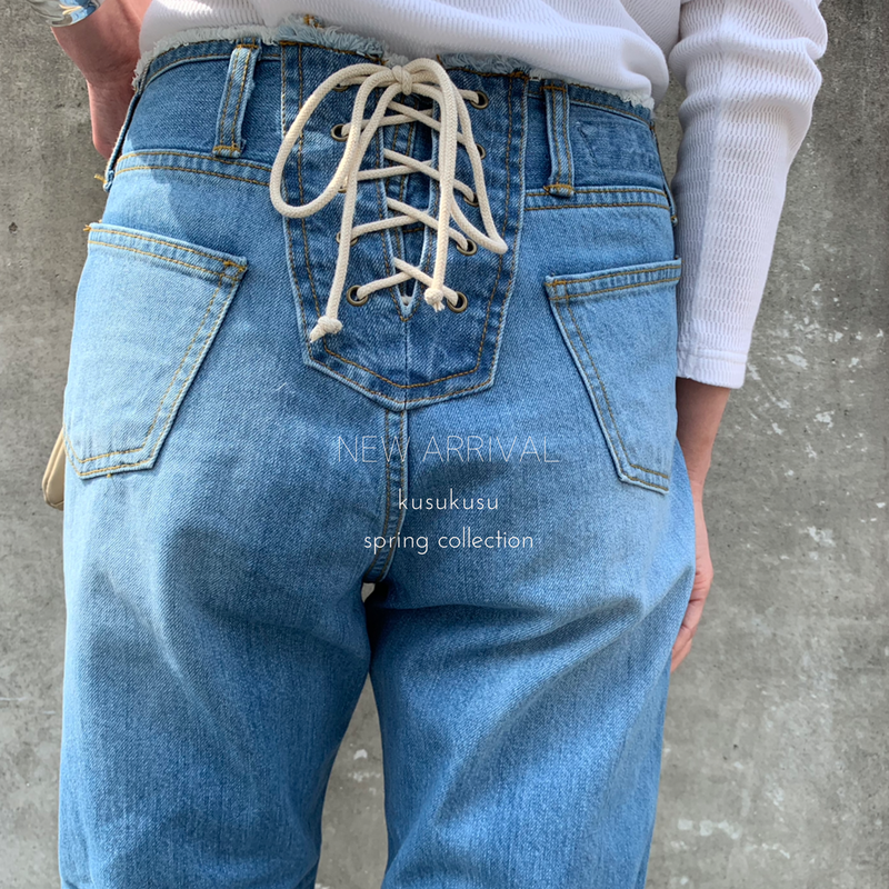 再入荷 レースアップデニム Selectshop Kusukusu