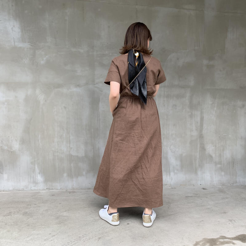 御予約 ウエストゴムリネンワンピース Selectshop Kusukusu