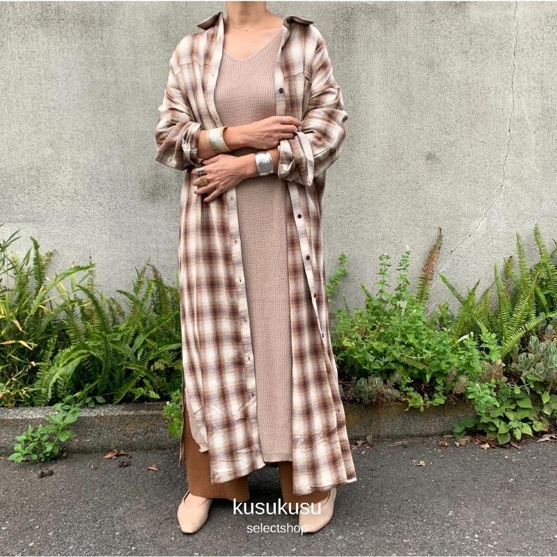 チェックシャツワンピース Selectshop Kusukusu