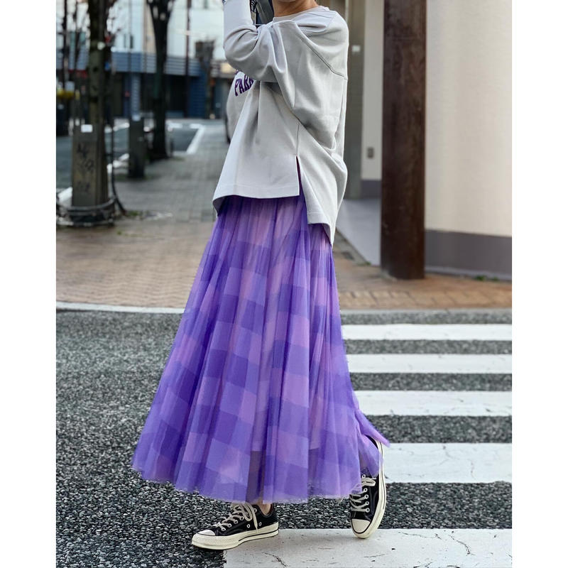 ブロックチェックチュールスカート Selectshop Kusukusu