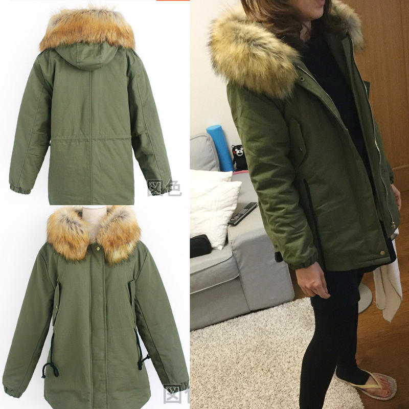 ビッグファー付きミリタリーコート Amira