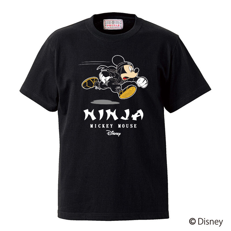 Mickeyデザイン Tシャツ Run ブラック 忍者土産 ー伊賀の京丸屋ー