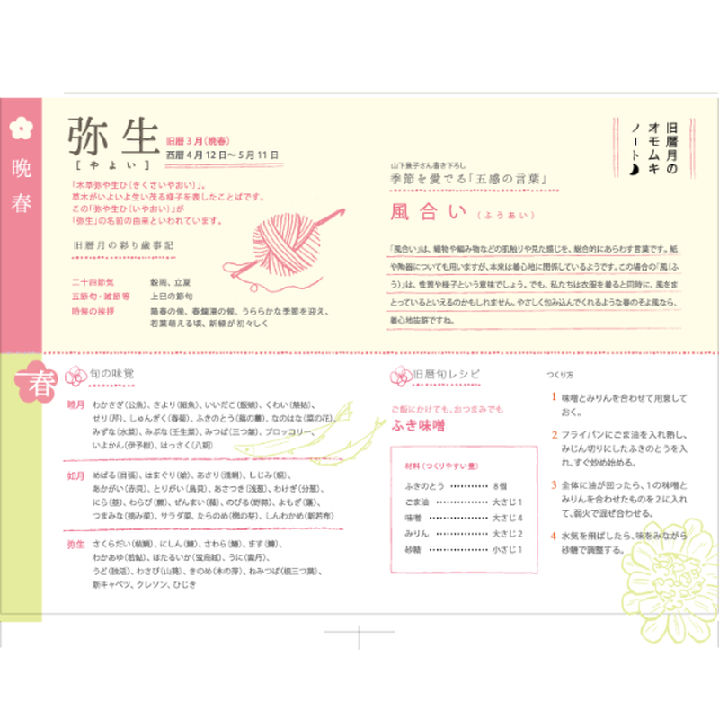 旧暦美人月ごよみダイアリー21 金満月 Kyureki Bijin