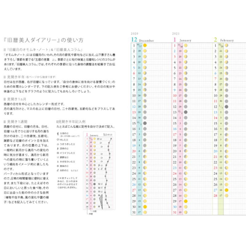 旧暦美人月ごよみダイアリー21 森の恵み Kyureki Bijin