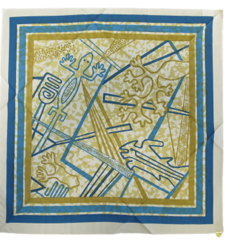 ナスカの地上絵ハンカチ 青 Latino S Store ナスカの地上絵ハンカチ 青 Latino S Store