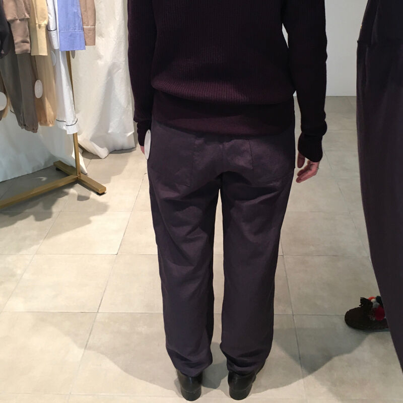 humoresque(ユーモレスク) リネンシルク テーパードパンツ waist belt pants