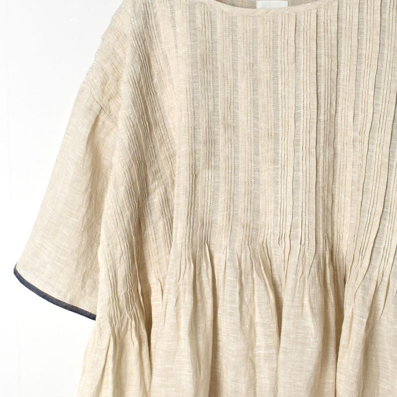 メゾンドソイル ピンタック ノースリーブ ブラウス 1 グレー