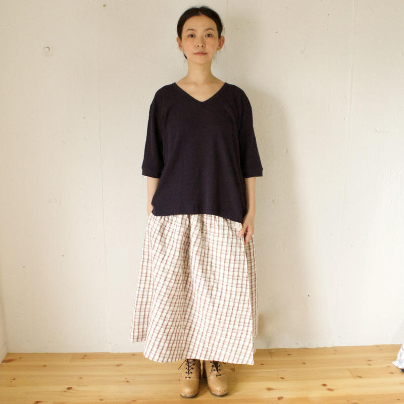 Bunon ブノン 先染めチェック キルティング ラップスカート Le Nid De Lili Bunon ブノン 先染めチェック キルティング ラップスカート Le Nid De Lili