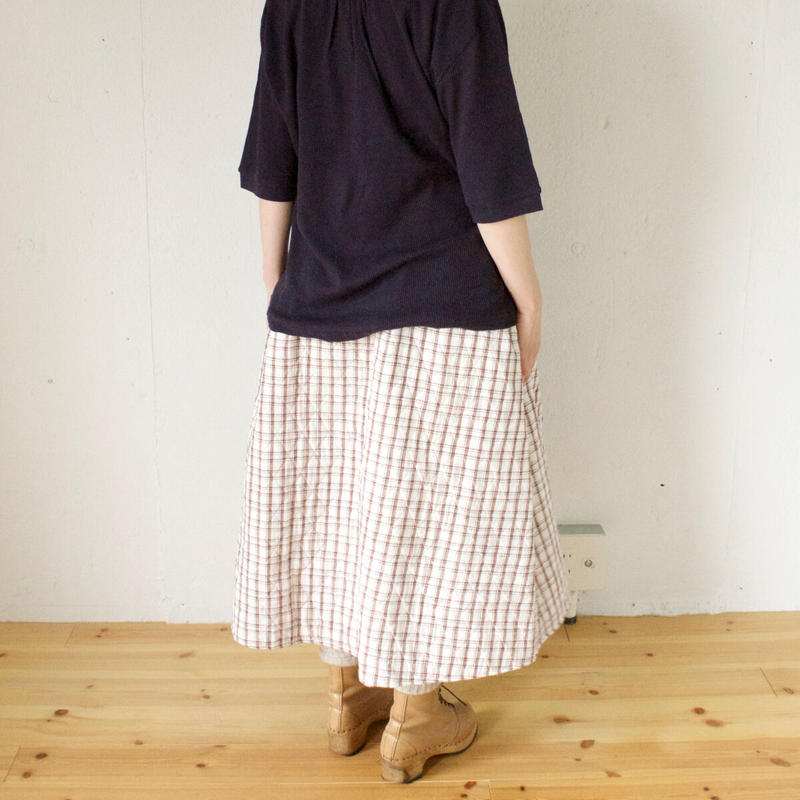 Bunon ブノン 先染めチェック キルティング ラップスカート Le Nid De Lili Bunon ブノン 先染めチェック キルティング ラップスカート Le Nid De Lili