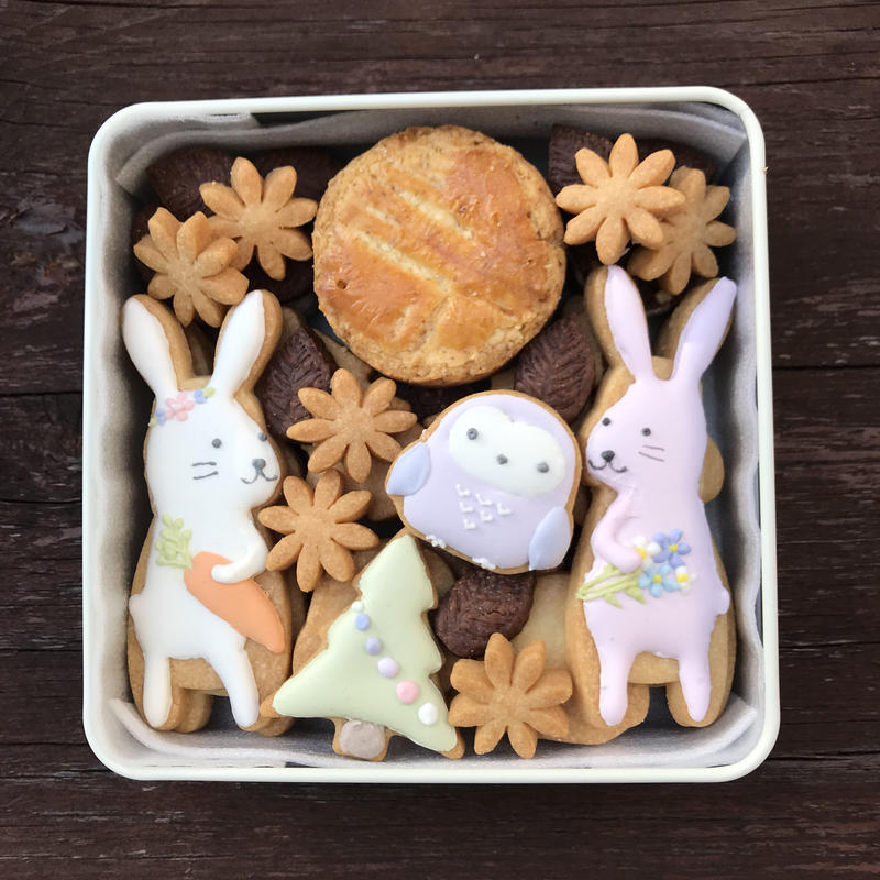 ハッピーうさぎ缶 アイシングクッキー缶 Le Feve