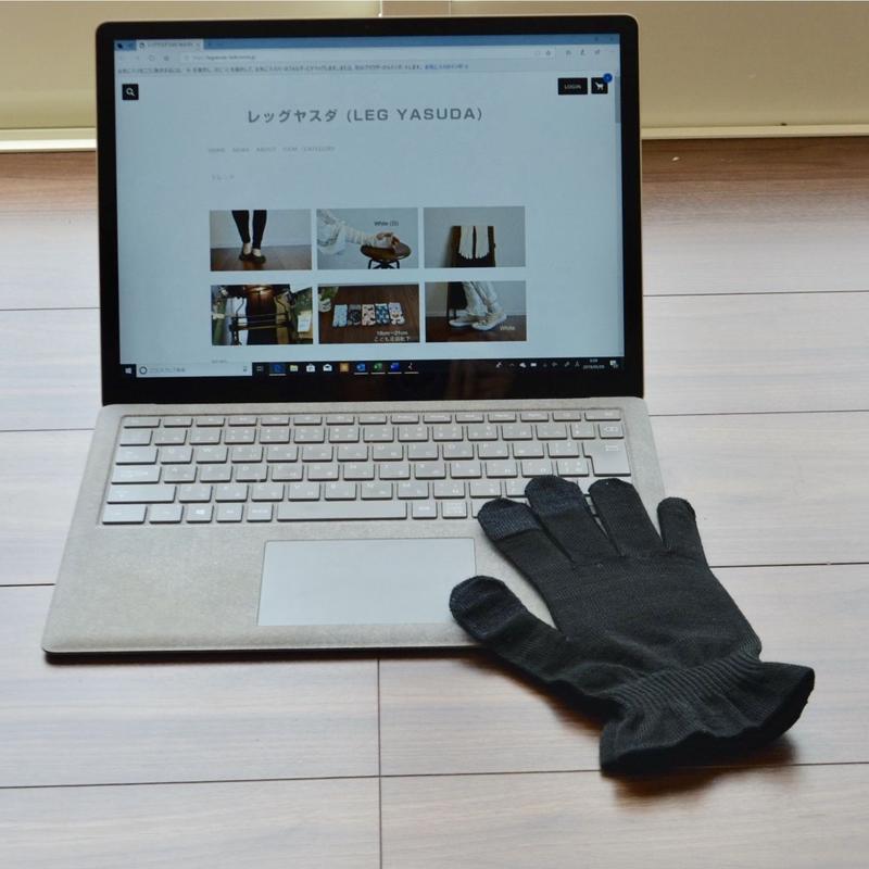 絹100 手袋 スマートフォン パソコン対応タイプ レッグヤスダ L