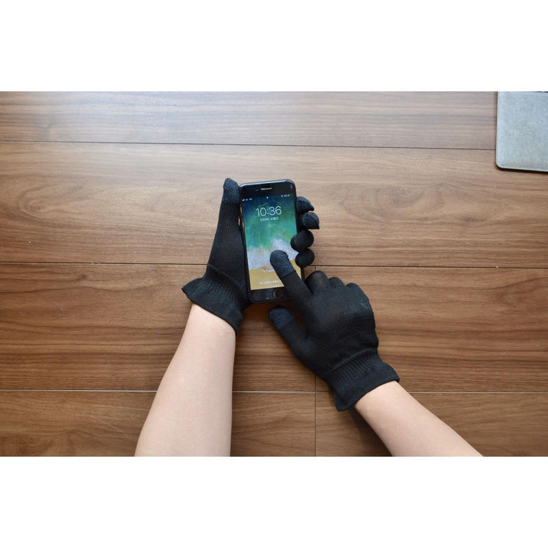 絹100 手袋 スマートフォン パソコン対応タイプ レッグヤスダ L