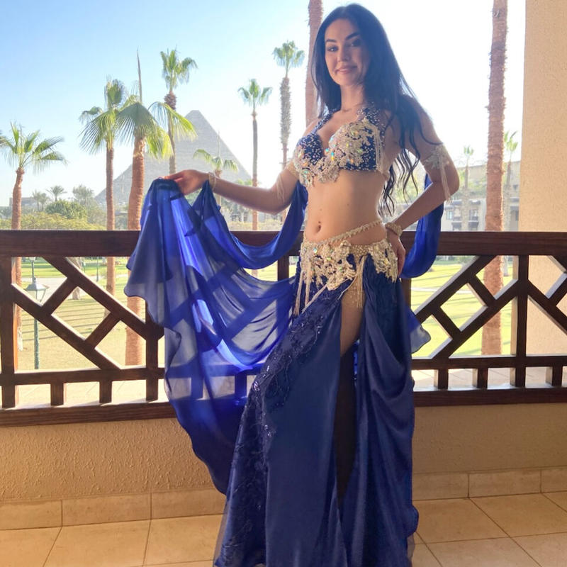 ベリーダンス衣装　AmiraDesign 10%】ベリーダンス衣装 ウクライナ AMIRA ラグジュアリーパール (M-L