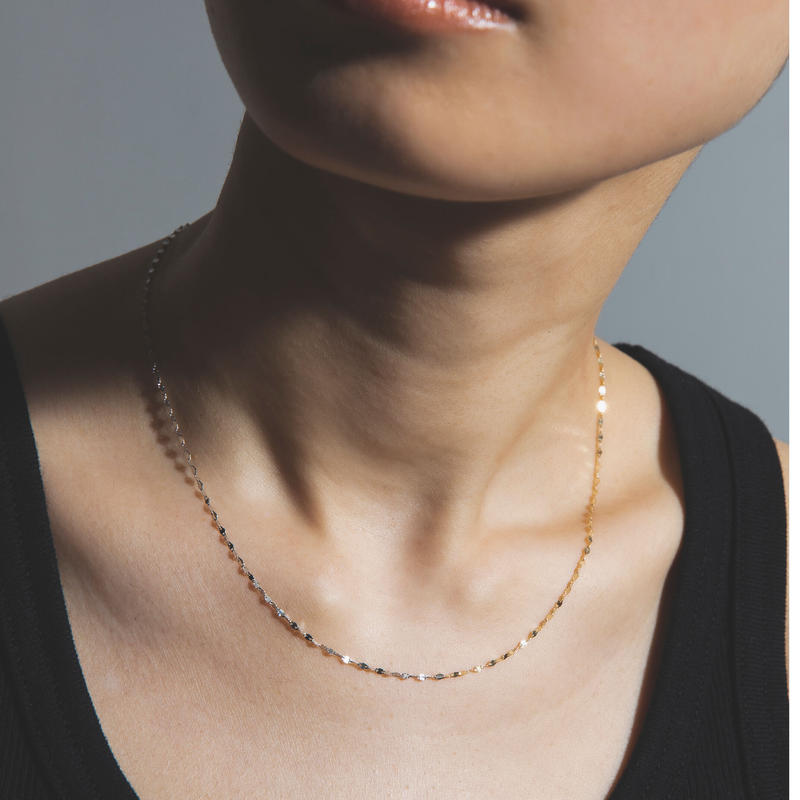 victoria double necklace/yellow gold × white go...