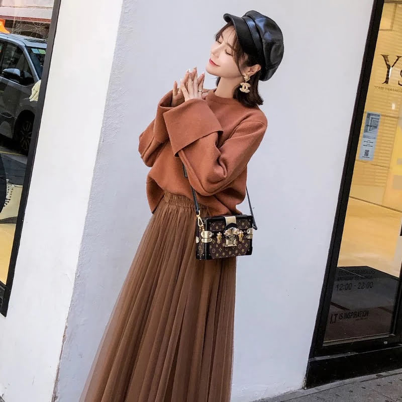 逆輸入 切替 ドット チュール ラメ トップス スカート セットアップ