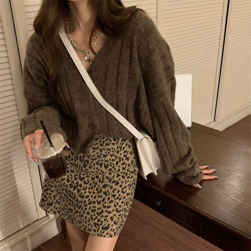 ヒョウ柄 レオパード柄 ミニスカート タイトスカート ハイウエスト 韓国ファッション レディー
