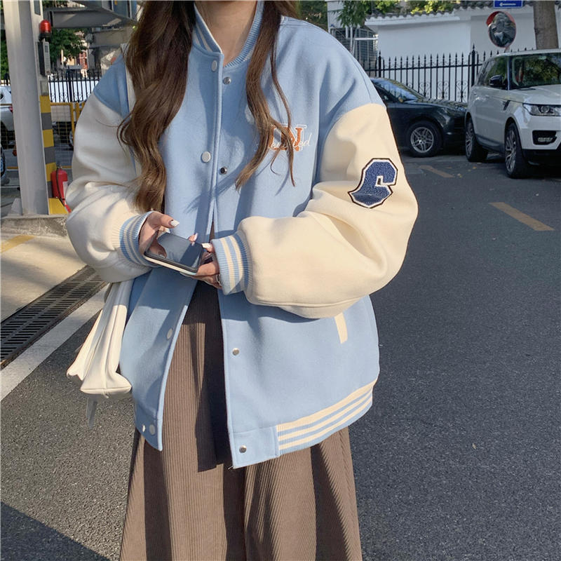 スタジャン ジャンバー ブルゾン ジャケット アウター 長袖 ゆったり オーバーサイズ ゆった