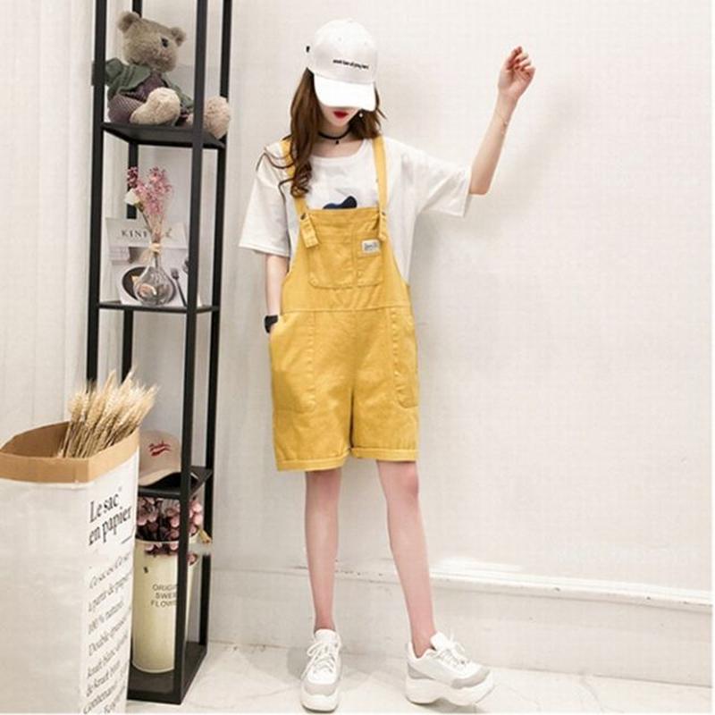 レディース デニムサロペット ショートパンツ オーバーオール オールインワン ゆったり 韓国フ