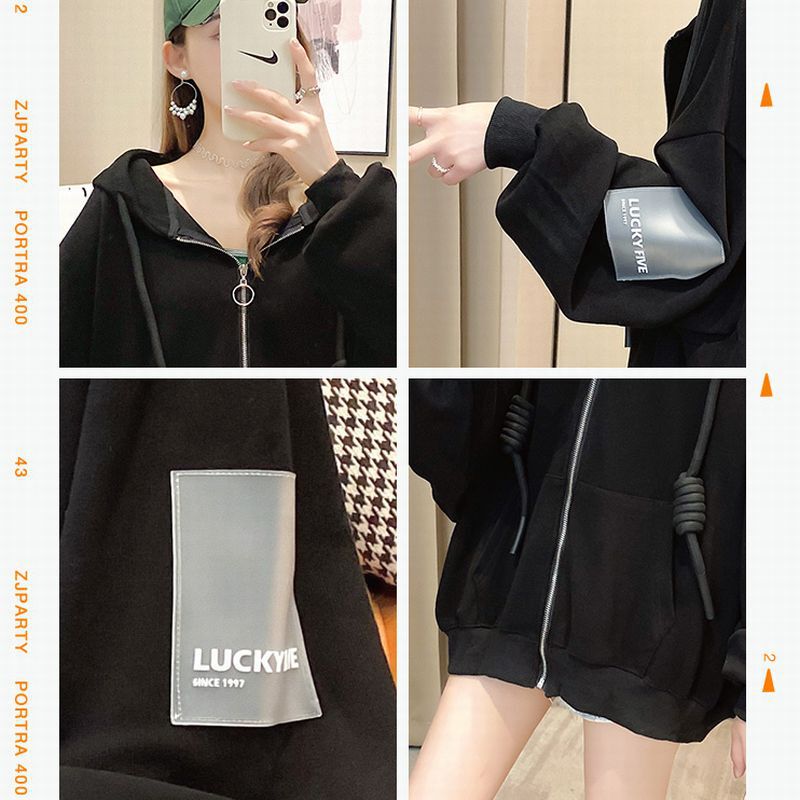 パーカー ジップアップ オーバーサイズ ボリューム袖 韓国ファッション レディース ストリート