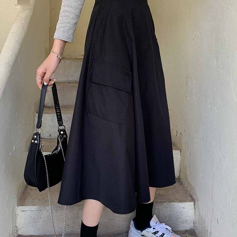 アシンメトリー スカート スプリットスカート 韓国ファッション レディース ロングスカート A