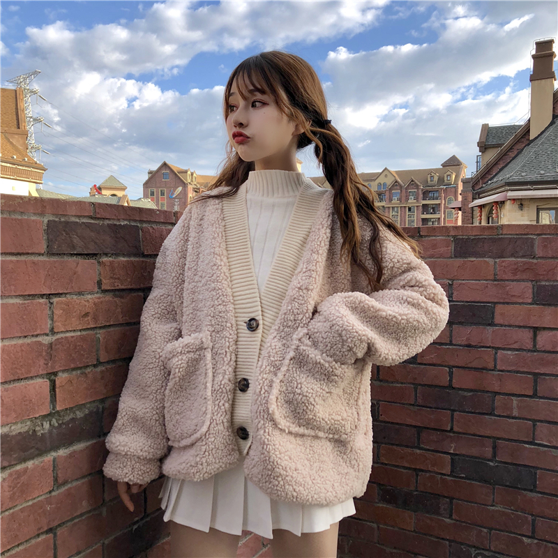 もこもこカーディガン ボア 韓国ファッション レディース カーディガン アウター 暖かい フェ