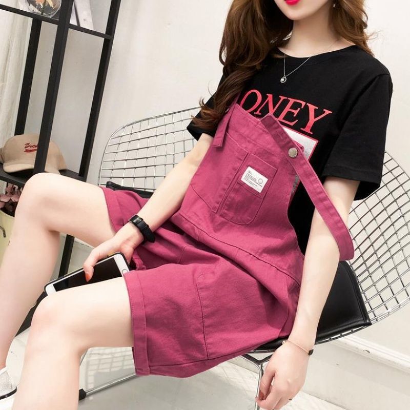 レディース デニムサロペット ショートパンツ オーバーオール オールインワン ゆったり 韓国フ