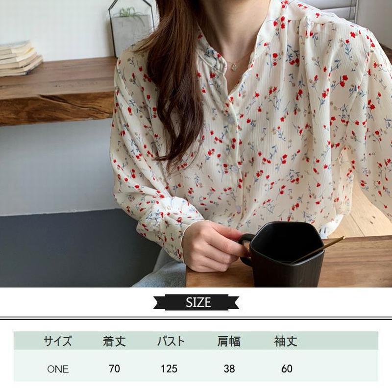 小花柄 ブラウス 長袖 立襟 韓国ファッション レディース シャツ 薄手 大人可愛い ガーリー 小花柄 ブラウス 長袖 立襟 韓国ファッション レディース シャツ 薄手 大人可愛い ガーリー