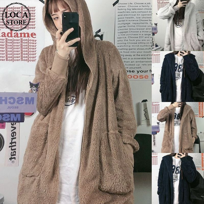 ボアフリースパーカー もこもこ ラムウール オーバーサイズ 韓国ファッション レディース フリ