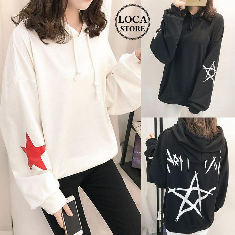 メンズ レディース ユニセックス 星柄 パーカー プルパーカー プルオーバー バックプリント