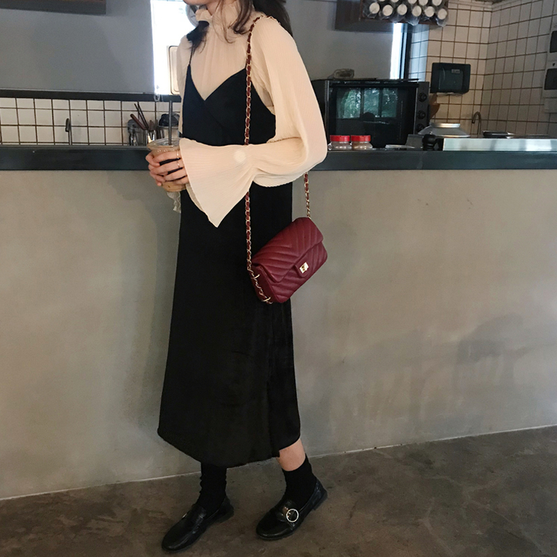 セットアップ キャミワンピース シフォンブラウス 韓国ファッション レディース キャミワン