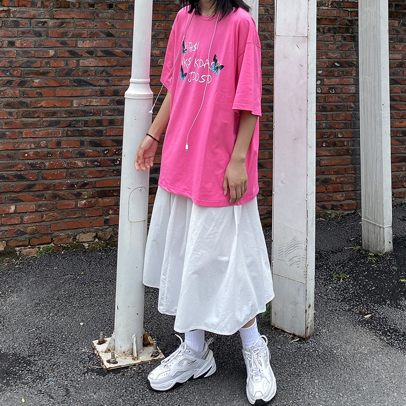 バタフライ Tシャツ 半袖 ルーズ 韓国ファッション レディース トップス ゆったり 大きめ