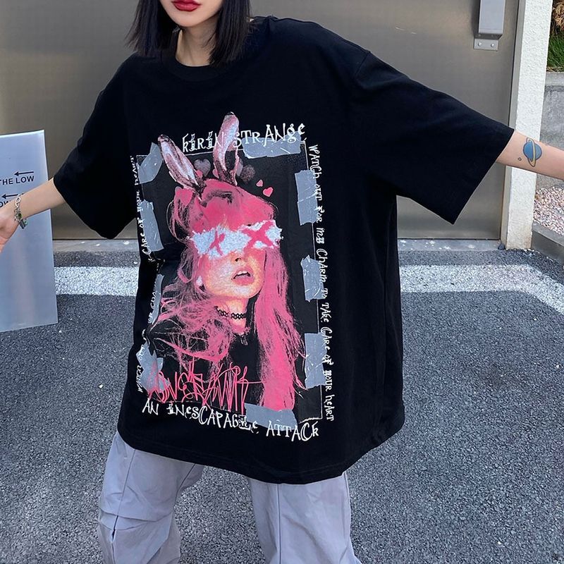 2カラー ユニセックス Tシャツ 半袖 バックプリント オーバーサイズ 大きめ カジュアル