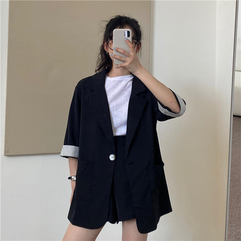 セットアップ ジャケット ショートパンツ 韓国ファッション レディース 春 夏 ハイウエス セットアップ ジャケット ショートパンツ 韓国ファッション レディース 春 夏 ハイウエス