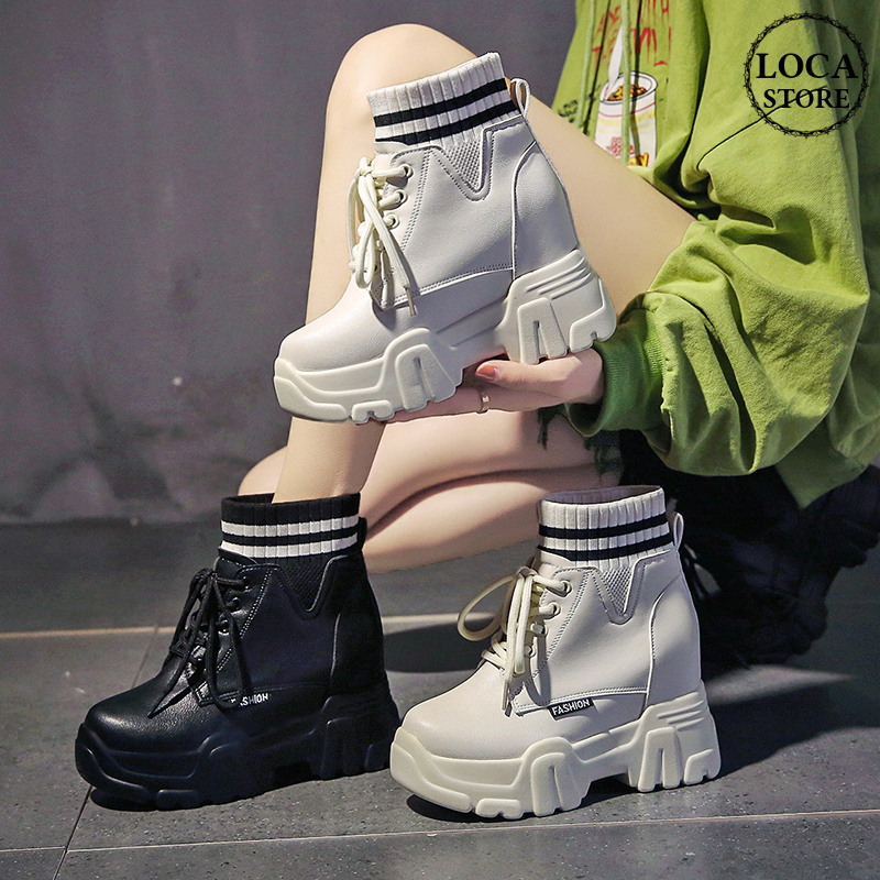 インヒール ブーツ レースアップ ヒール6 5cm 厚底 22 0 24 5cm 韓国ファッシ