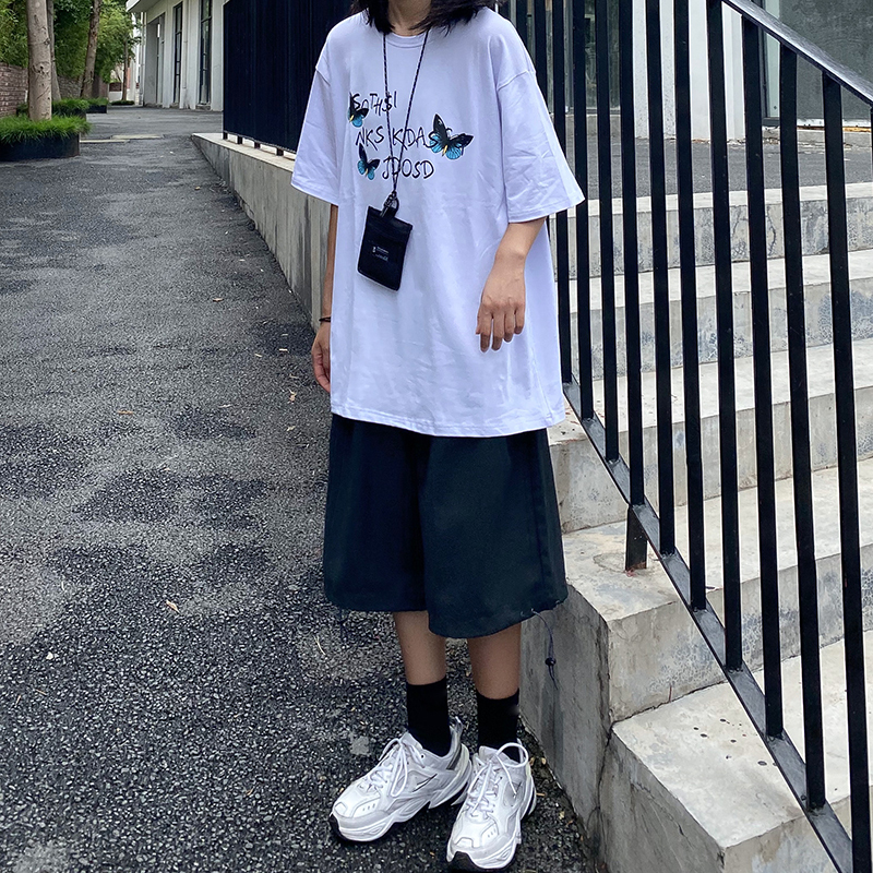 バタフライ Tシャツ 半袖 ルーズ 韓国ファッション レディース トップス ゆったり 大きめ バタフライ Tシャツ 半袖 ルーズ 韓国ファッション レディース トップス ゆったり 大きめ