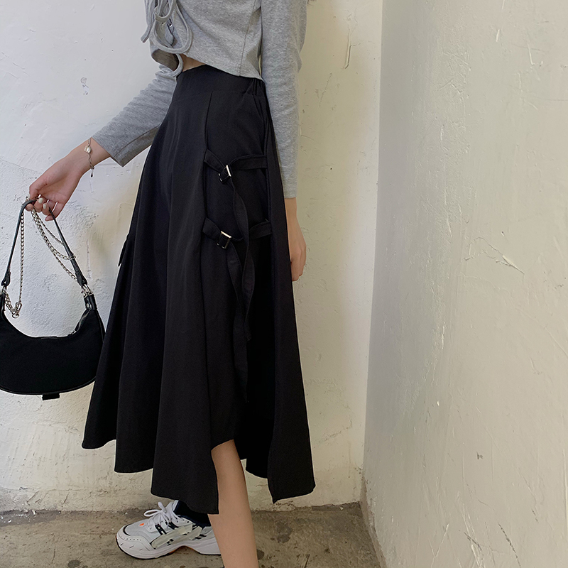 アシンメトリー スカート スプリットスカート 韓国ファッション レディース ロングスカート A アシンメトリー スカート スプリットスカート 韓国ファッション レディース ロングスカート A