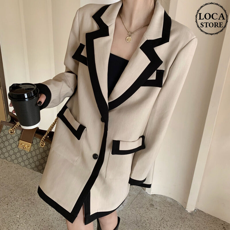 テーラードジャケット ショートコート バイカラー ダブルポケット 韓国ファッション レディース
