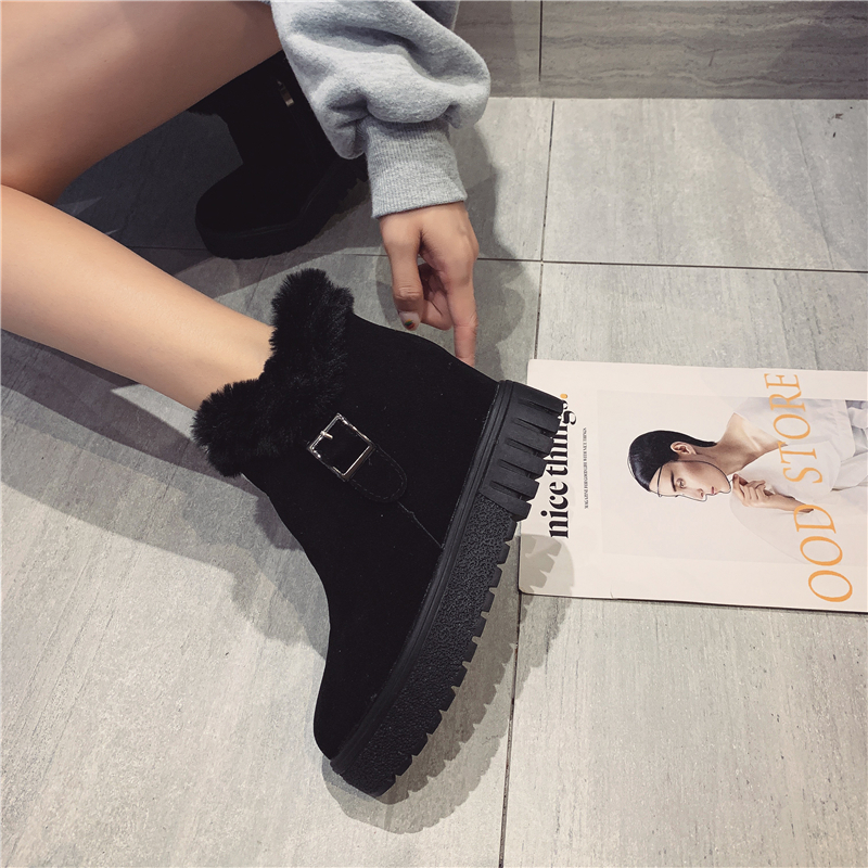 ファーブーツ ムートンブーツ 厚底 韓国ファッション レディース ラウンドトゥ もこもこ フラ