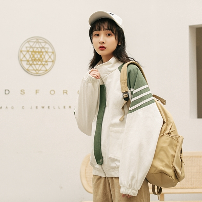 アウター ブルゾン レディース スポーティー カジュアル レトロ かわいい ジップアップ ゆっ