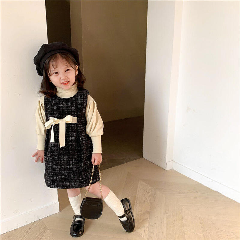 リボンノースリーブワンピース 入園入学に 七五三 フォーマル 子ども服 キッズ 韓国子供服 女