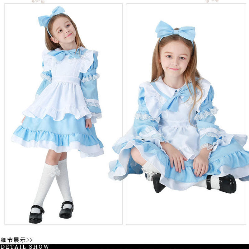 キッズ 姫系 アリス ワンピース コスチューム ハロウィン 衣装 子供 コスプレ 女の子 キッ