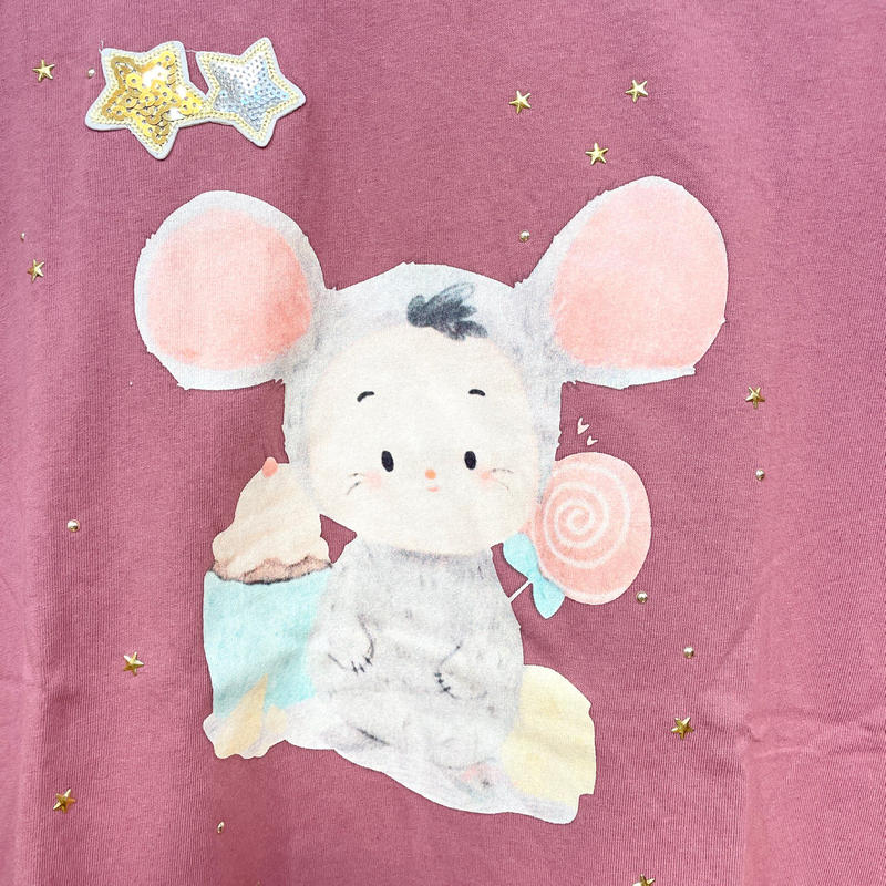 ゆるふわキャラクターtシャツ ピンク Hanikam ゆるふわキャラクターtシャツ ピンク Hanikam