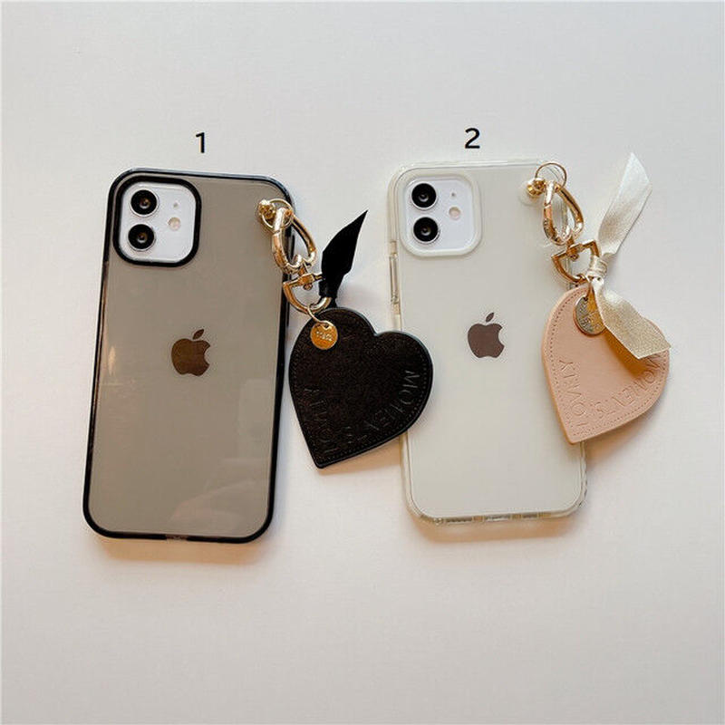 お取り寄せ商品 Iphone Case ケース Iphone12 ハートチャーム付き 透明
