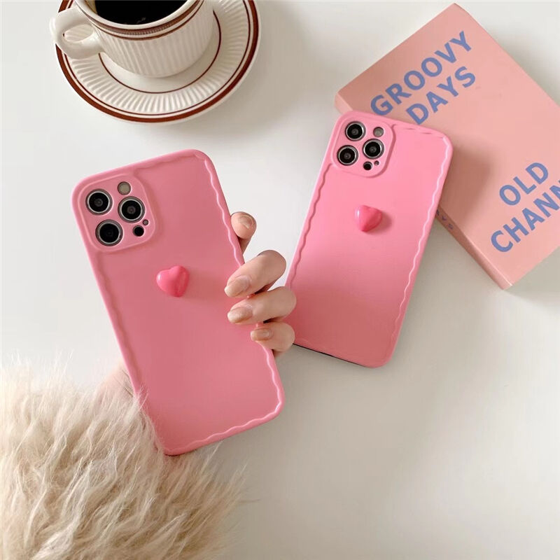 お取り寄せ商品 Iphoneケース Iphone12 立体 3d ハート シンプル かわいい